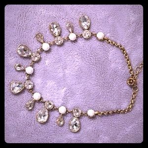J Crew Crystal and Pearl Sparkle Necklace